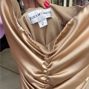 Jessica McClintock Champagne Satin Gown